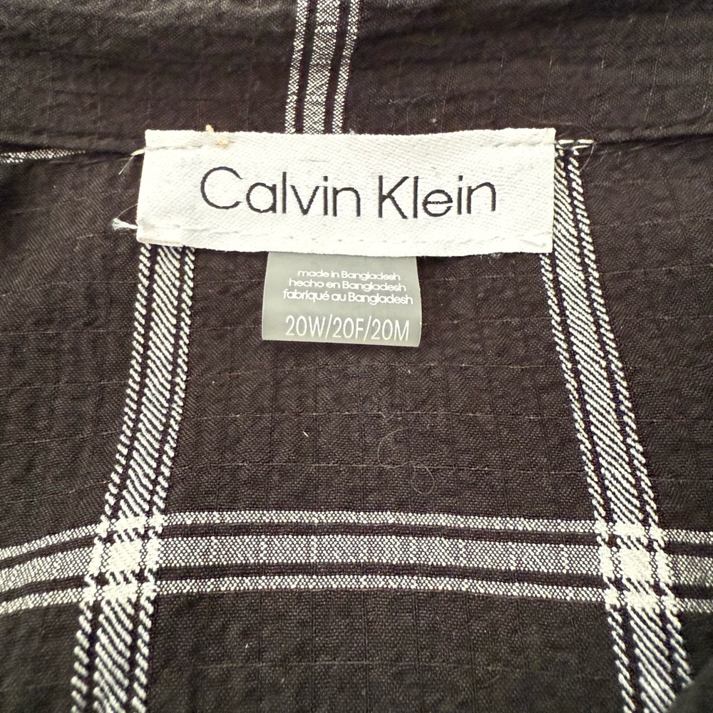 Calvin Klein Gauze Windowpane-Print Shirtdress 20W - Picture 9 of 10